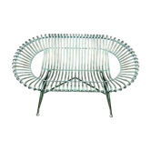 Green patinated iron garden bench