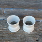 Set of 2 old white ceramic shells duckling countryside