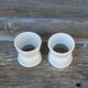 Set of 2 old white ceramic shells duckling countryside