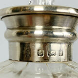 Blown glass carafe and silver frame