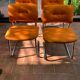 4 chair, pure year, 70 orange, metal tube, chrome