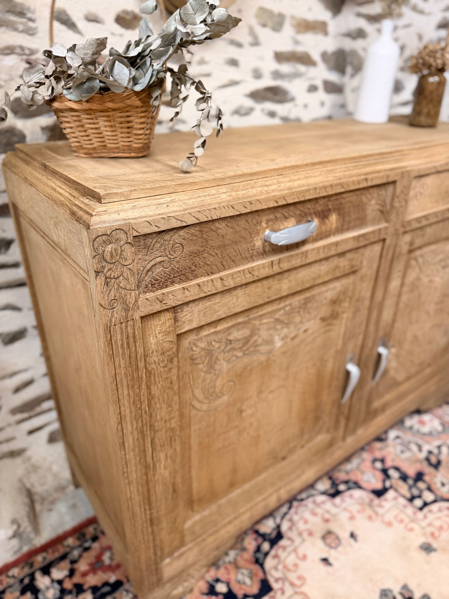 Superb stripped Art Deco wooden buffet