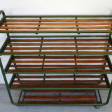 Old industrial shelf with wheels