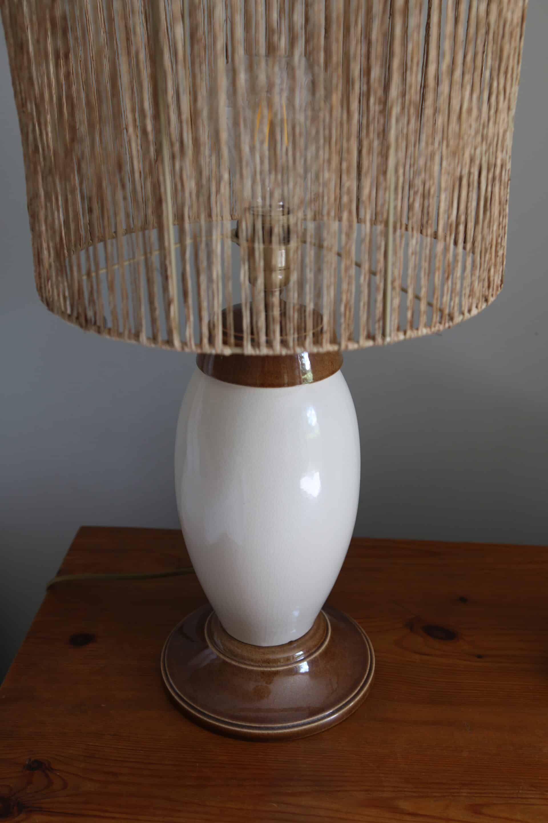 Cracked ceramic table lamp, 1980s