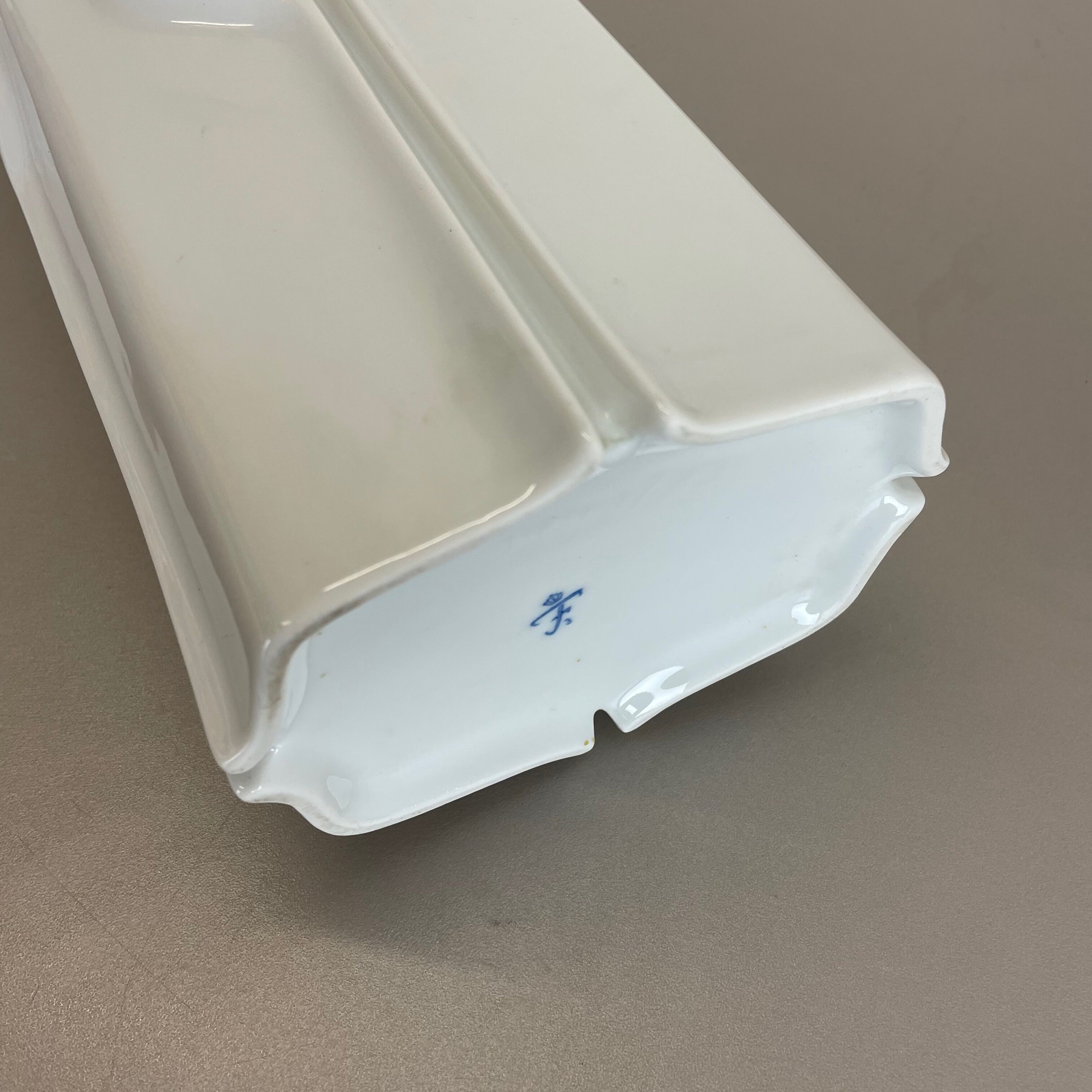 Large Op Art Vase Porcelain German Vase by Fürstenberg Ceramics, Germany, 1970s