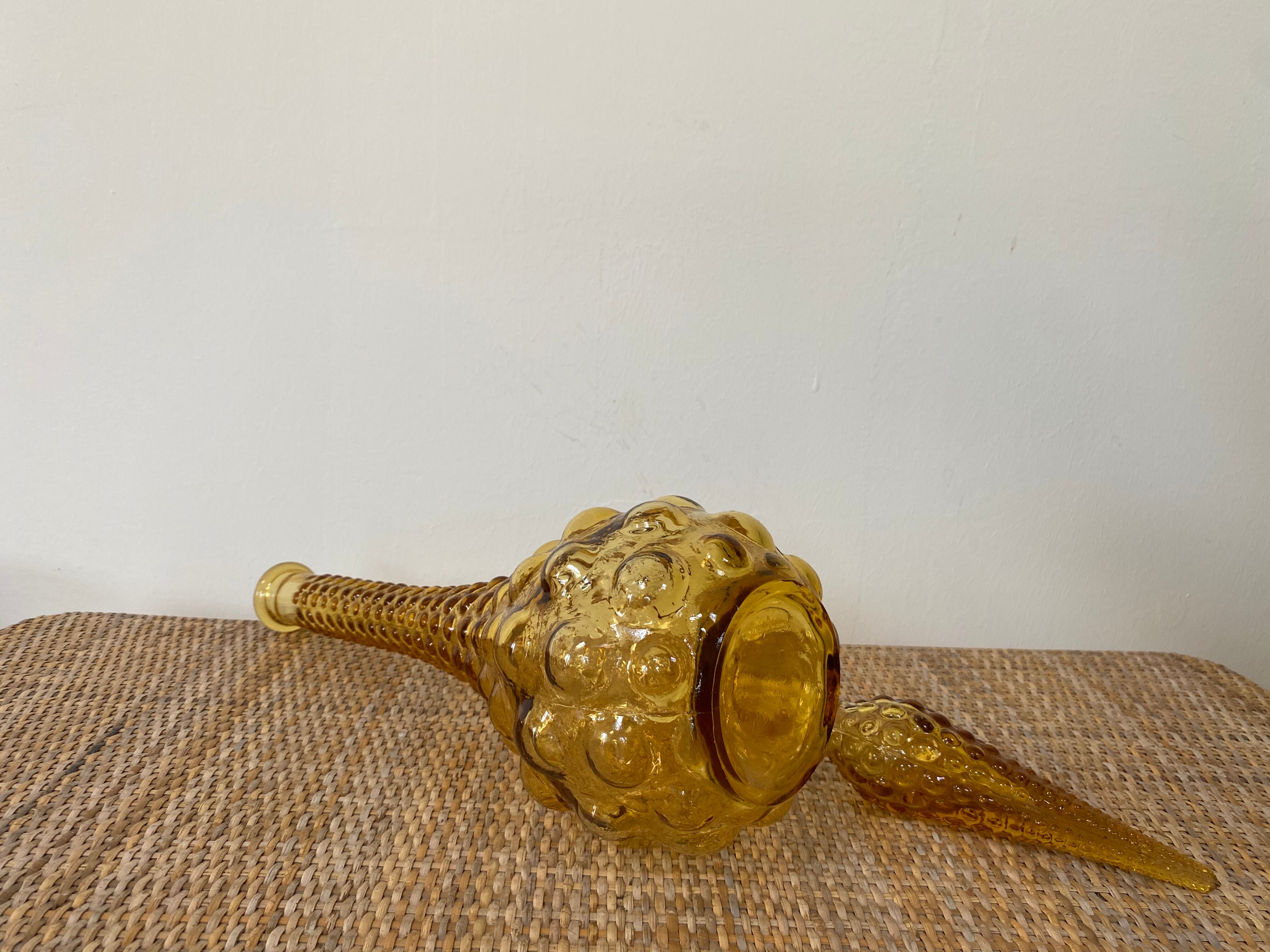 Set of 3 large Empoli decanters from the 60s