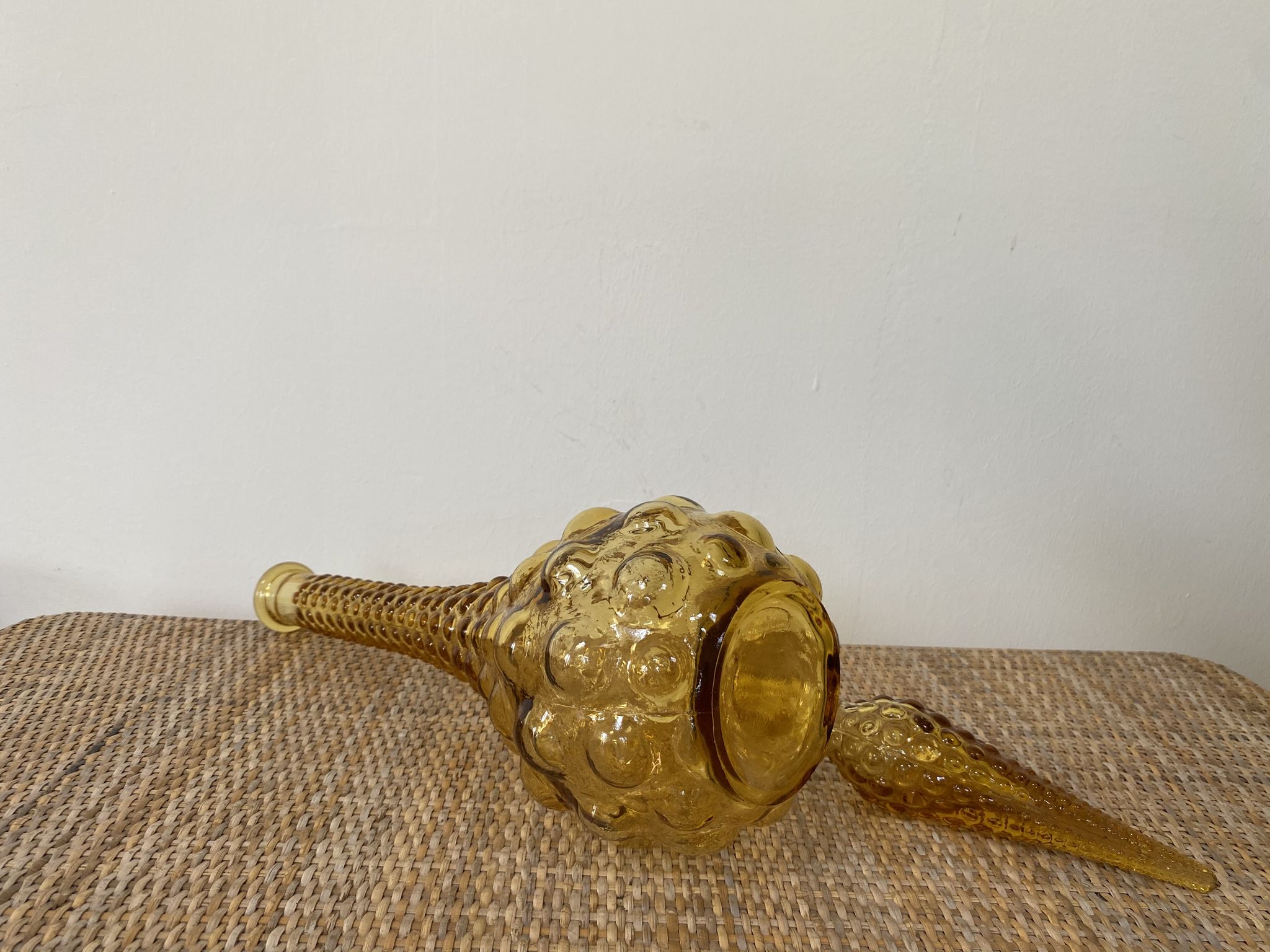 Set of 3 large Empoli decanters from the 60s