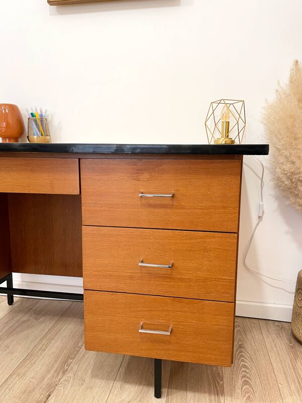 Bureau vintage bois & formica – années 60/70