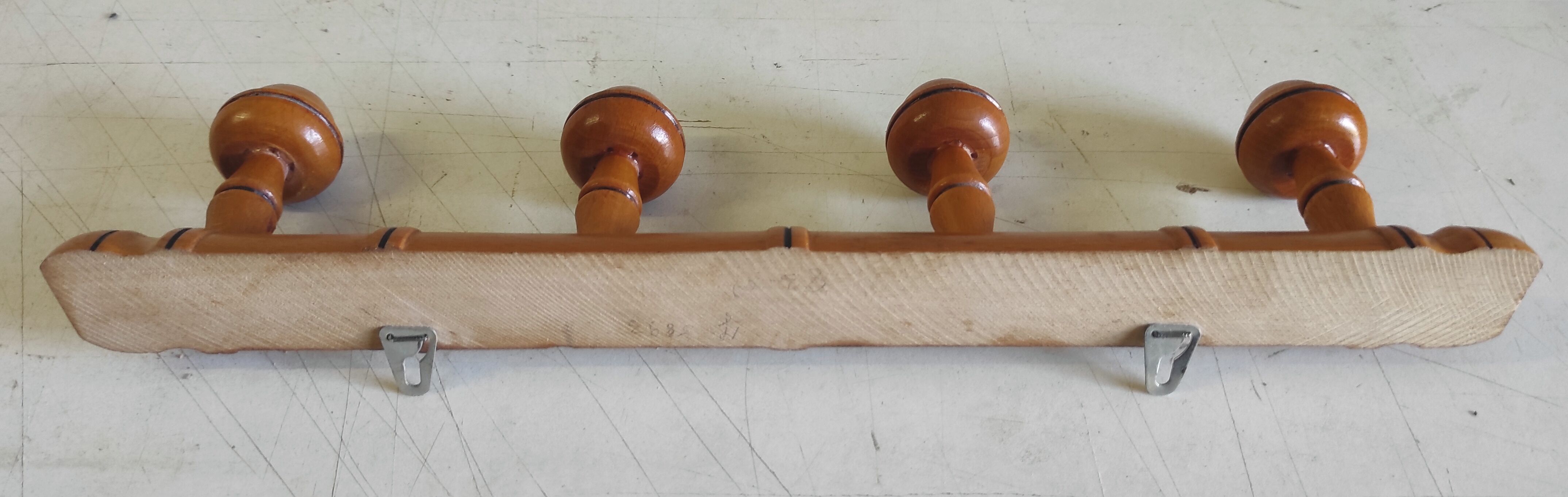 Solid wood coat rack turned in a bamboo style - mid 20th century.