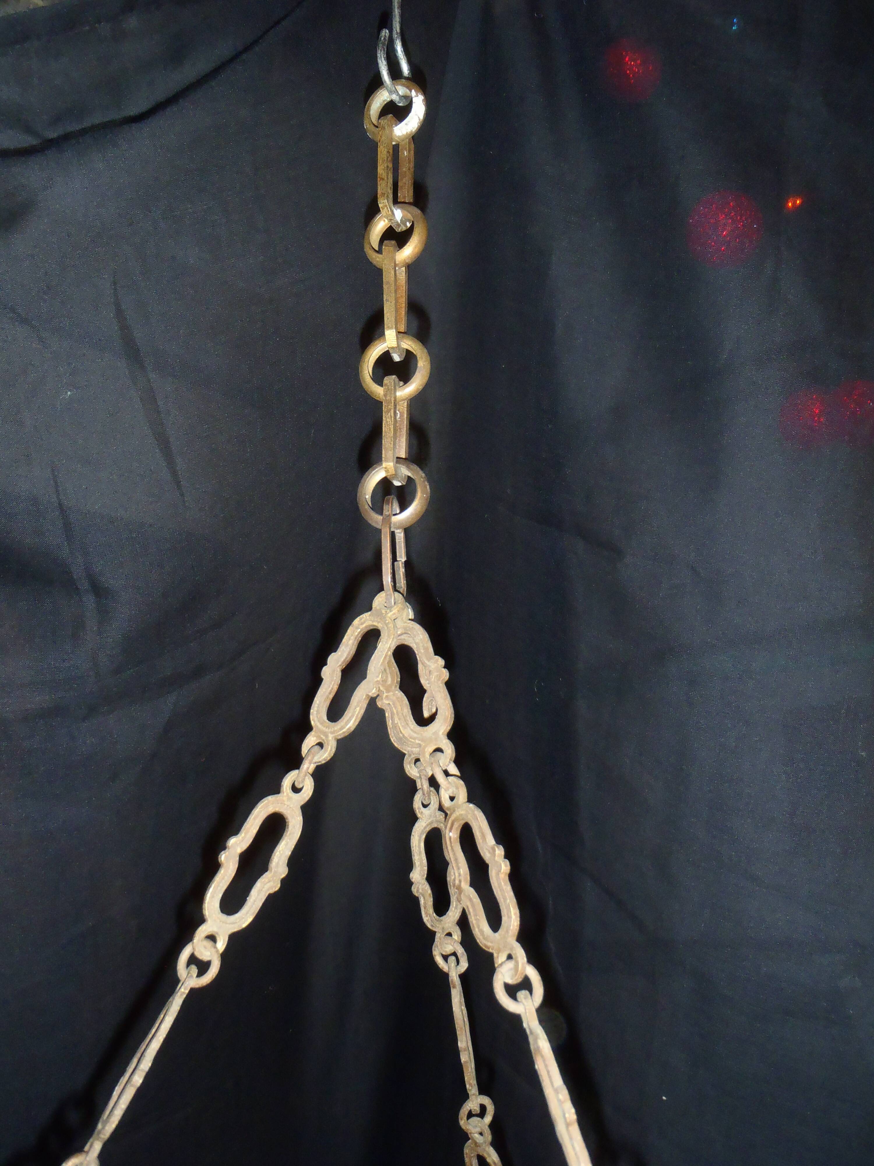 Chandelier / sanctuary lamp / church pendant light / copper and bronze censer