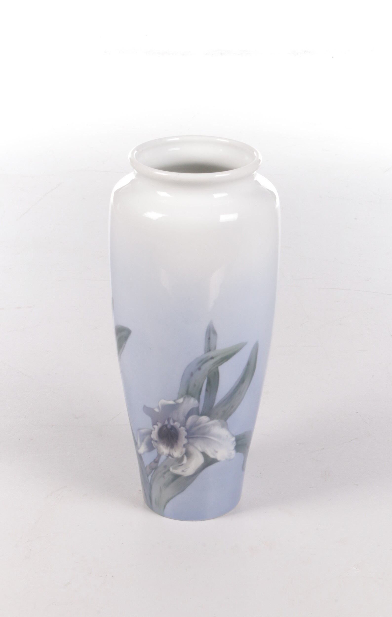 Royal Copenhagen Porcelain Vase painted with the trumpet flower.