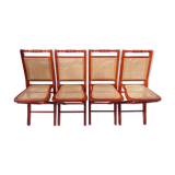 Set of 4 canned folding chairs