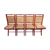 Set of 4 canned folding chairs