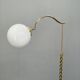 Italian Art Deco Brass Floor Lamp with Glass Globe, 1930s