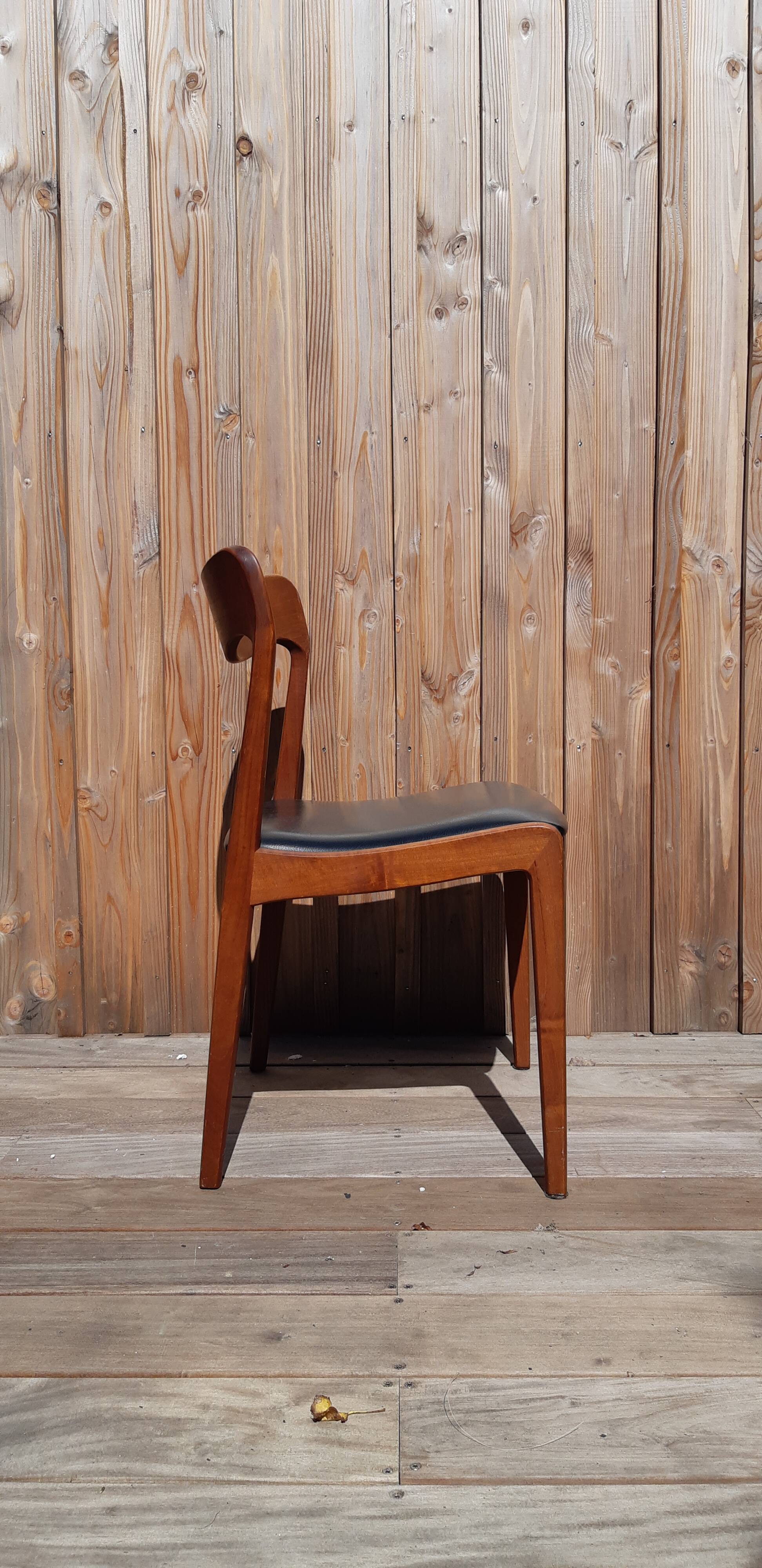 Set of 4 Scandinavian teak chairs and sky seats