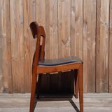 Set of 4 Scandinavian teak chairs and sky seats