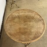 Small round vintage rattan table