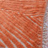 Modern peach orange blessed ouarain Berber rug