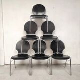 6 chaises plywood et chrome