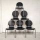 6 chaises plywood et chrome