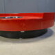 Table basse tournante vintage en laque rouge par Willy Rizzo, années 1970.