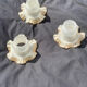 Lampshade lamp, glass tulip, frosted pink froufrou