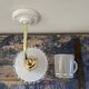 Vintage wall lamp in white opaline electrified to nine