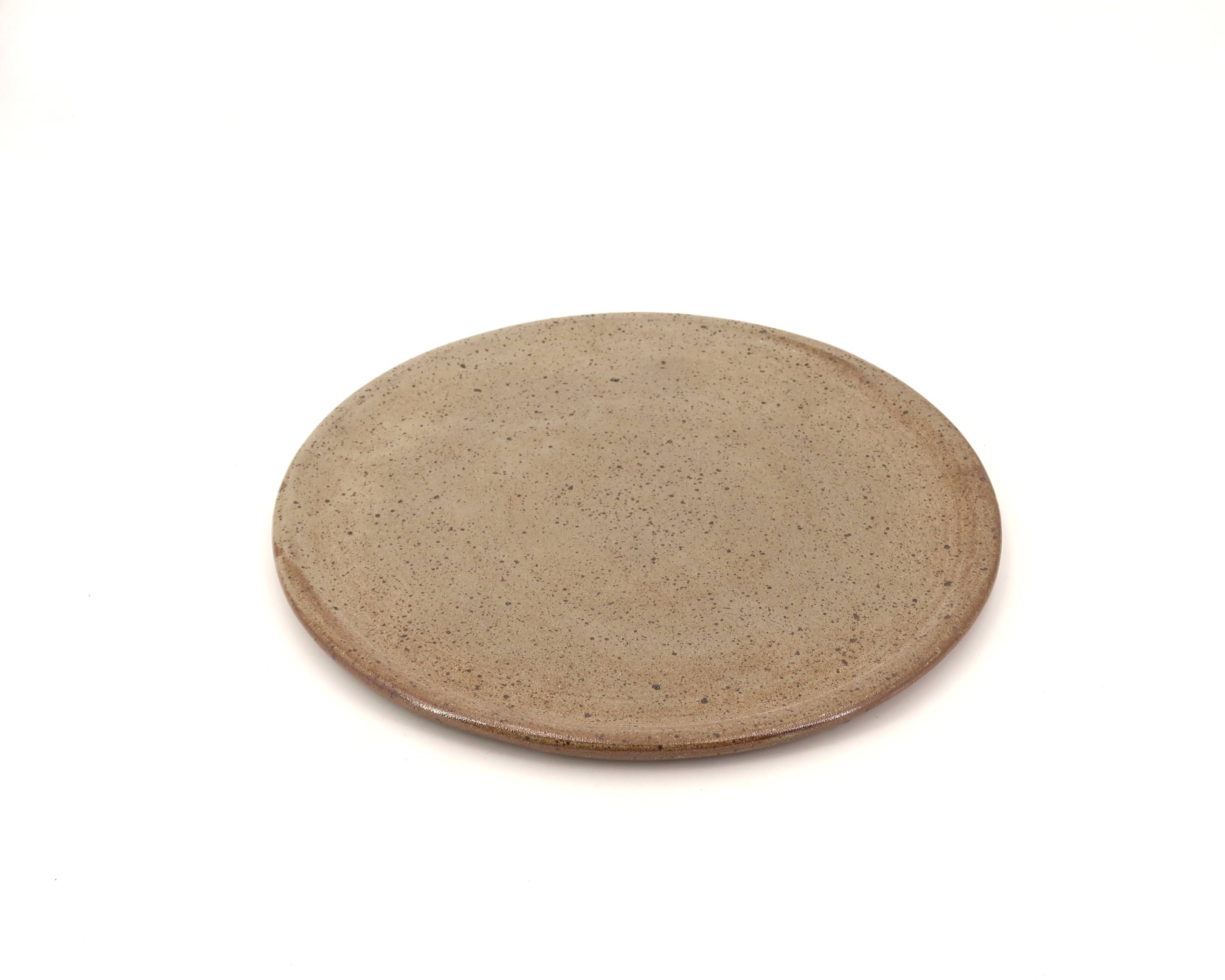Artisanal stoneware pie dish, ceramic 60s