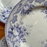 8 flat ironware plates Bouquets, Creil and Montereau late 19th century