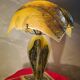 1970s to 80s living room lamp, handmade glass, origin Netherlands, 46x34.