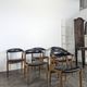 Set of 6 BA113 chairs by Johannes Andersen for Brdr. Andersens Møbelfabrik in teak and black skai.