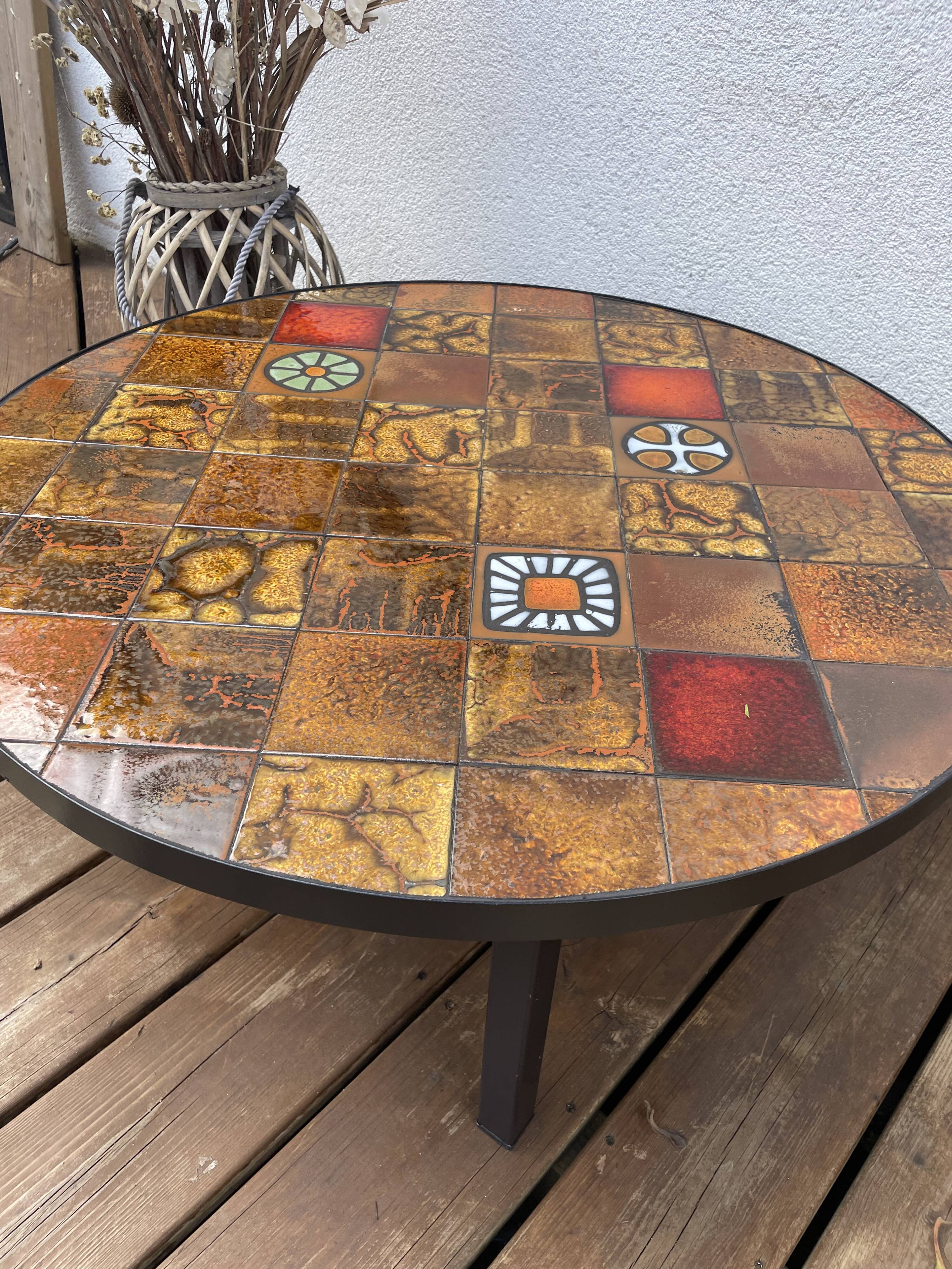 Ceramic coffee table by Jean Gregorieff
