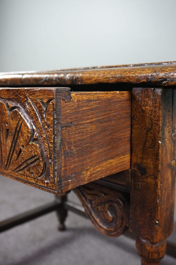 Carved antique English side table