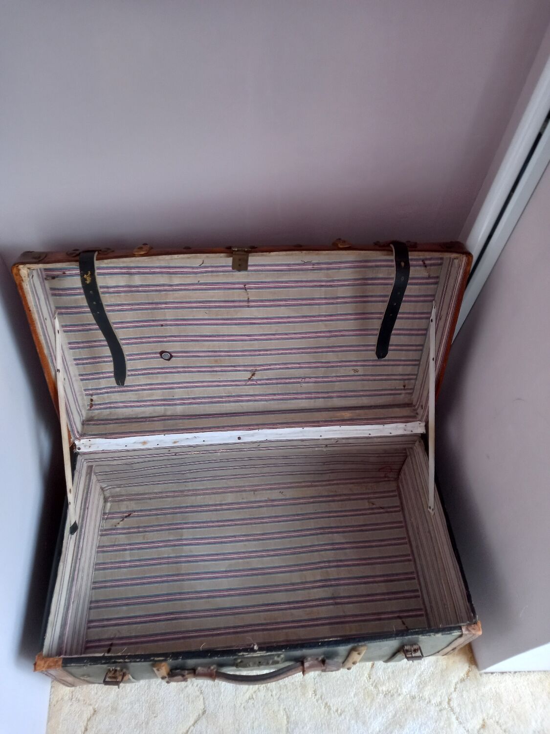 Antique leather suitcase