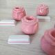 Pink candlesticks and porcelain knife holders