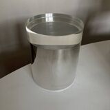 Silver metal and plexiglass ice bucket 1970 Space Age