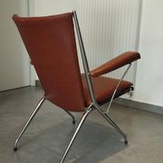 Folding chair attributed to A. Monpoix, modernist design, mid-century, vintage.