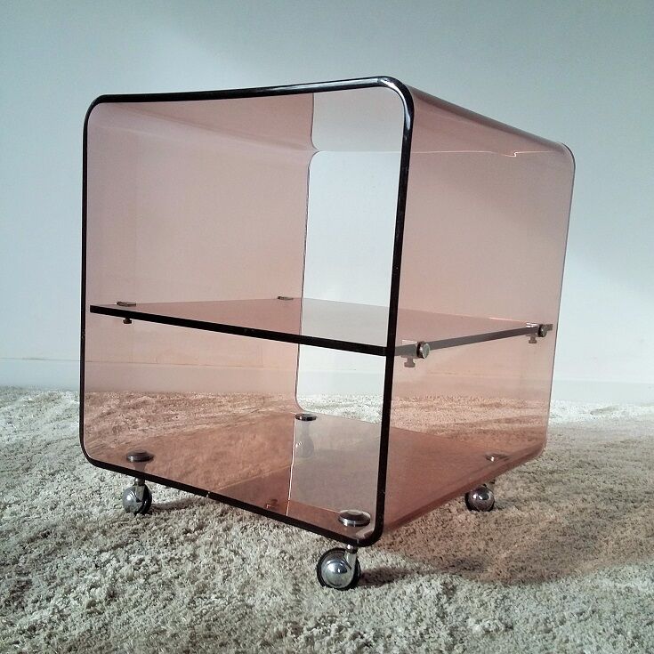 Bedside or end table in plexiglass Michel Dumas