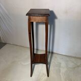 Vintage dark wood side table with curved base
