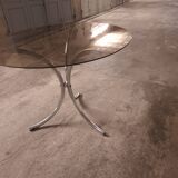 70's table Smoked glass, chrome legs