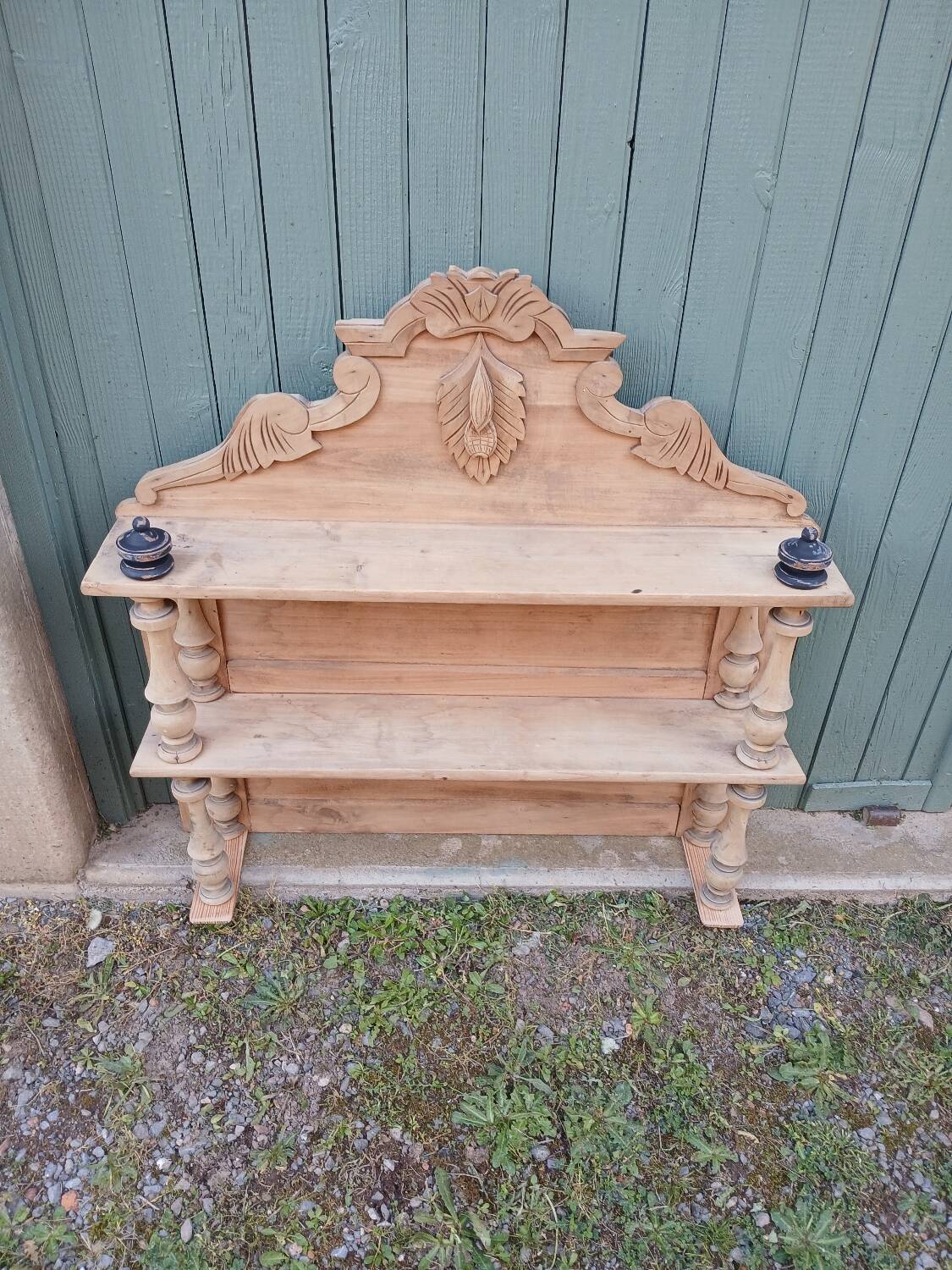 Antique carved wooden shelf