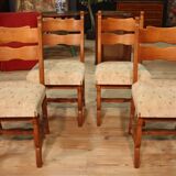Lot de 4 chaises rustiques