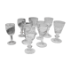Lot 9 mismatched digestive glasses
