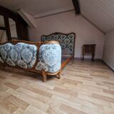 Louis XV style bed frame in solid cherry wood