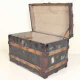 Wood and metal chest from the beginning of the twentieth