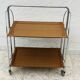 Folding table Bremshey Dinett in chrome and vintage wood