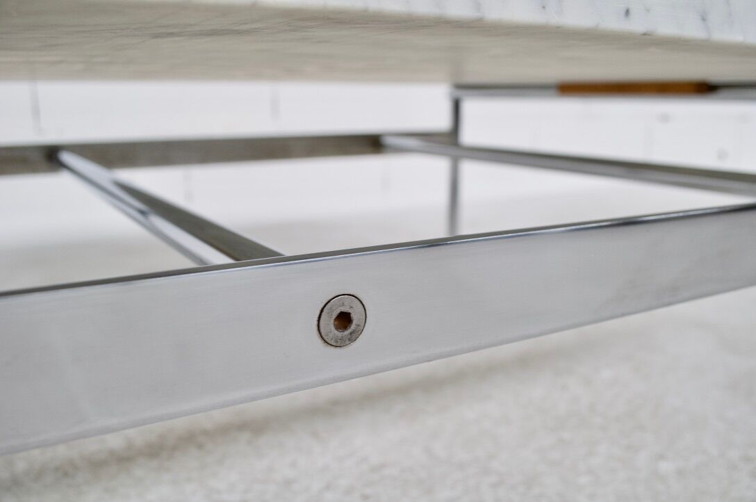 Table basse years 70' marble and chromium acier