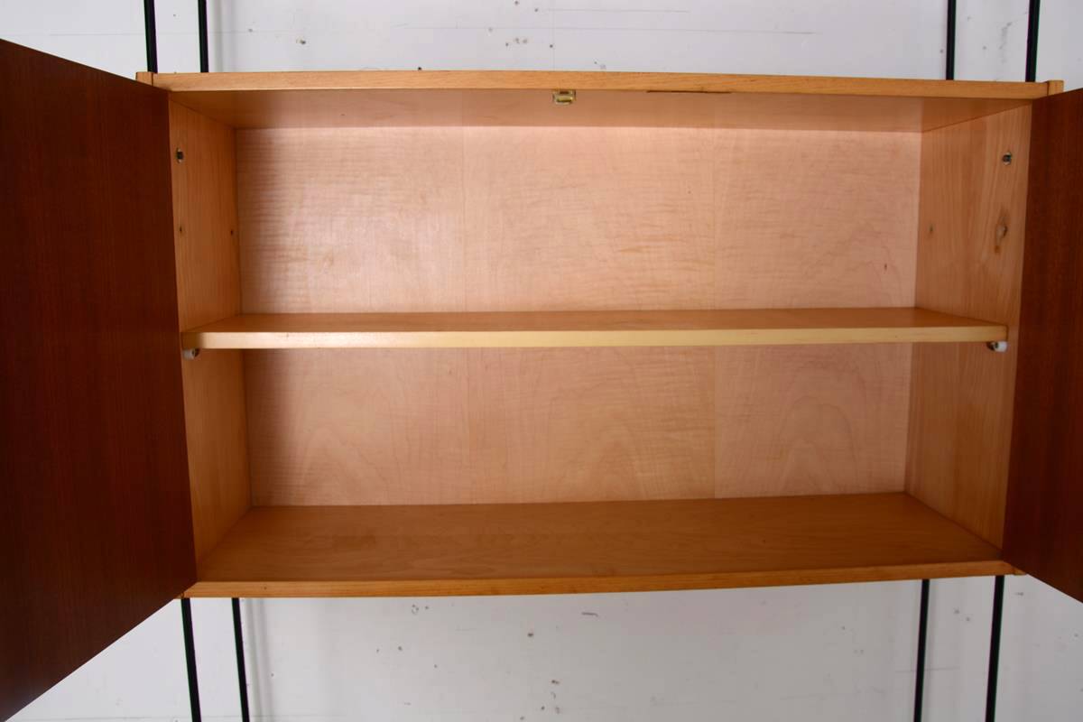 Omnia shelving system / self-supporting modular secretary desk in teak, dating from the 1960s.