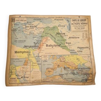 Carte scolaire Palestine Jérusalem 1950