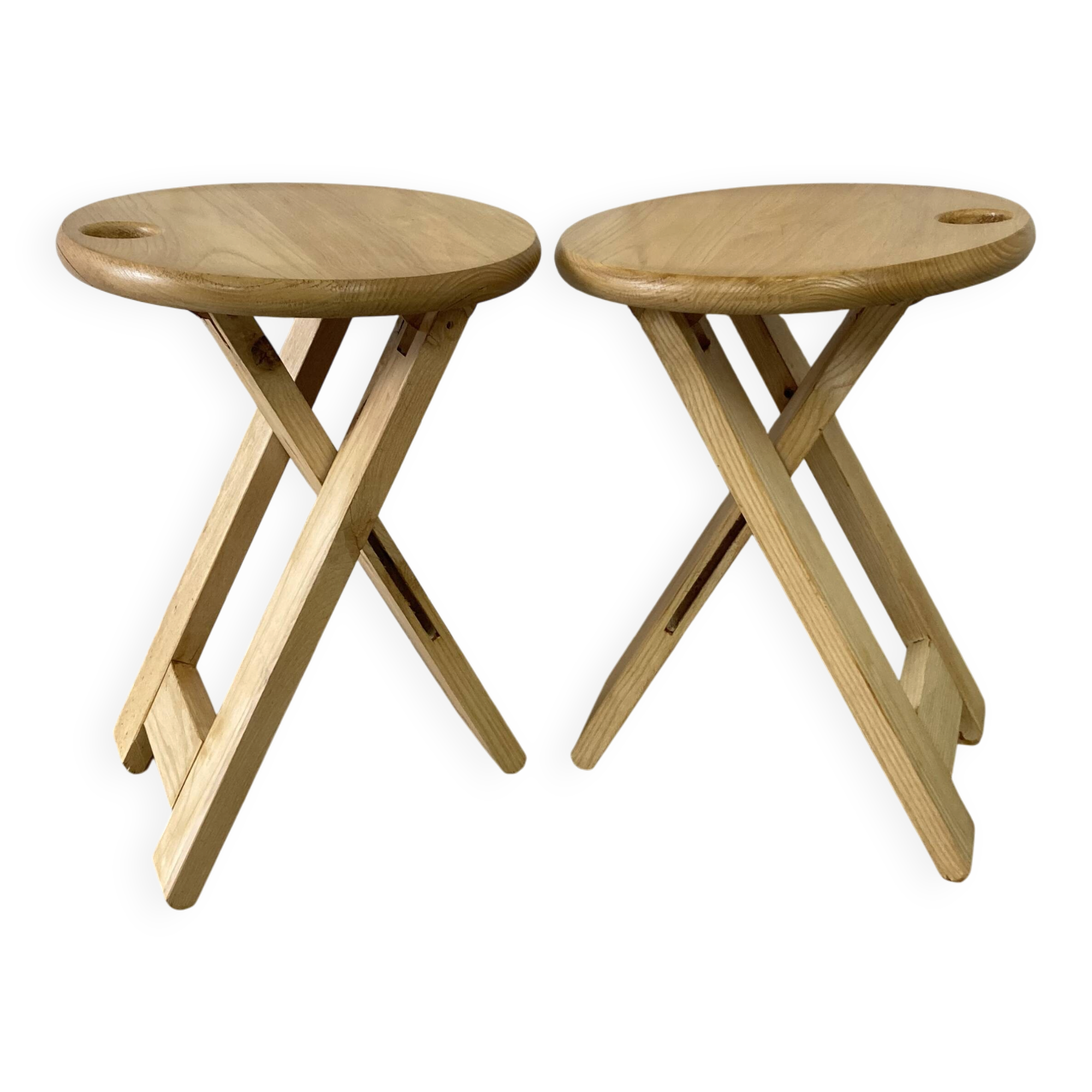 Paire de tabourets pliables
